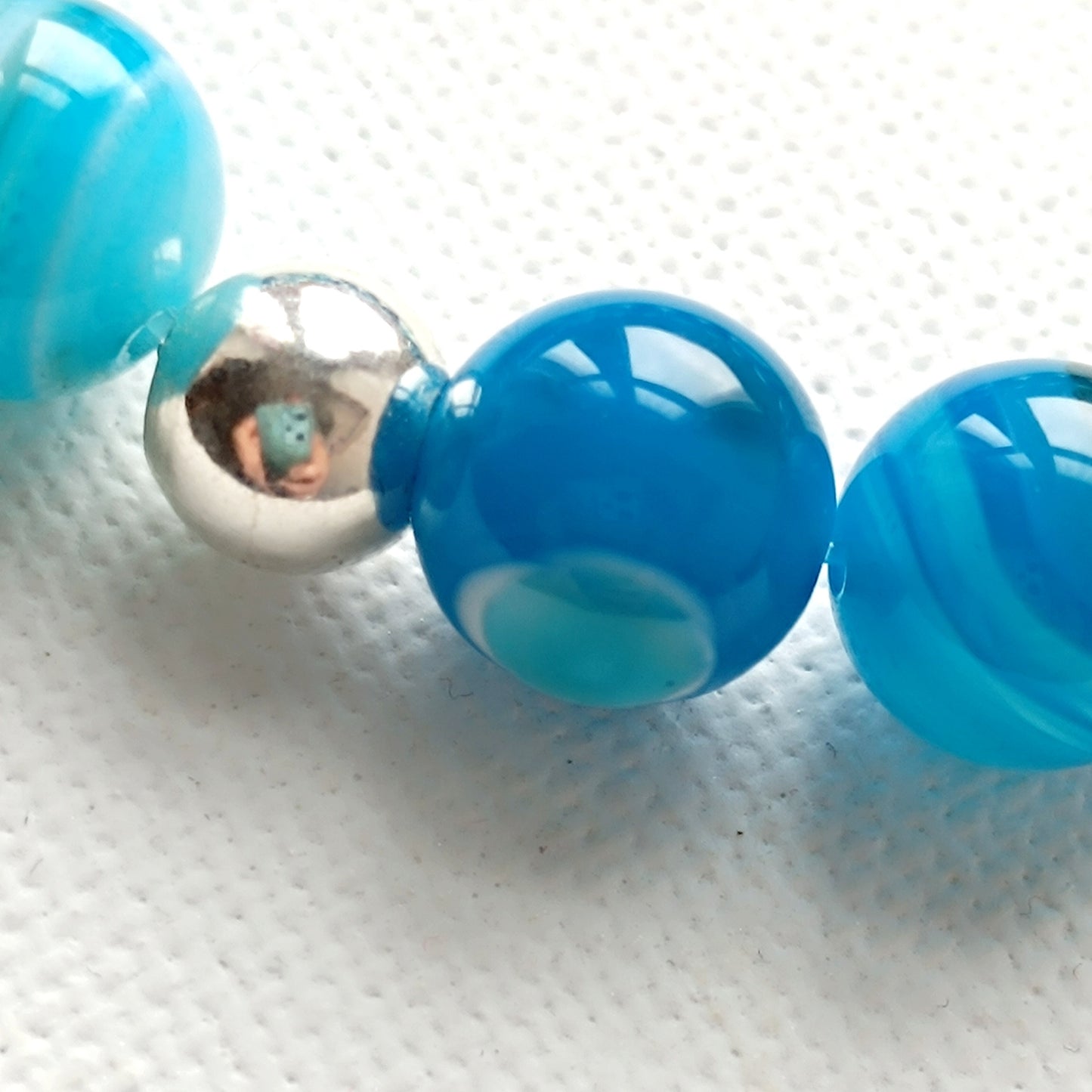 ARMBAND Chunky Achat blau