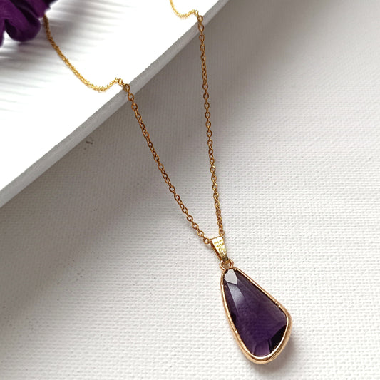 HALSKETTE LILA GLAS