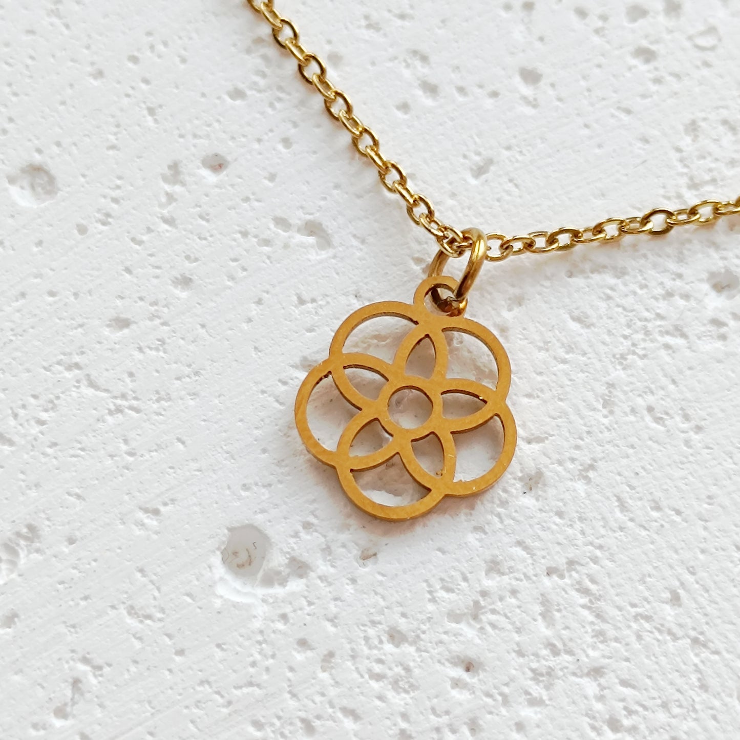 Edelstahlkette Blume