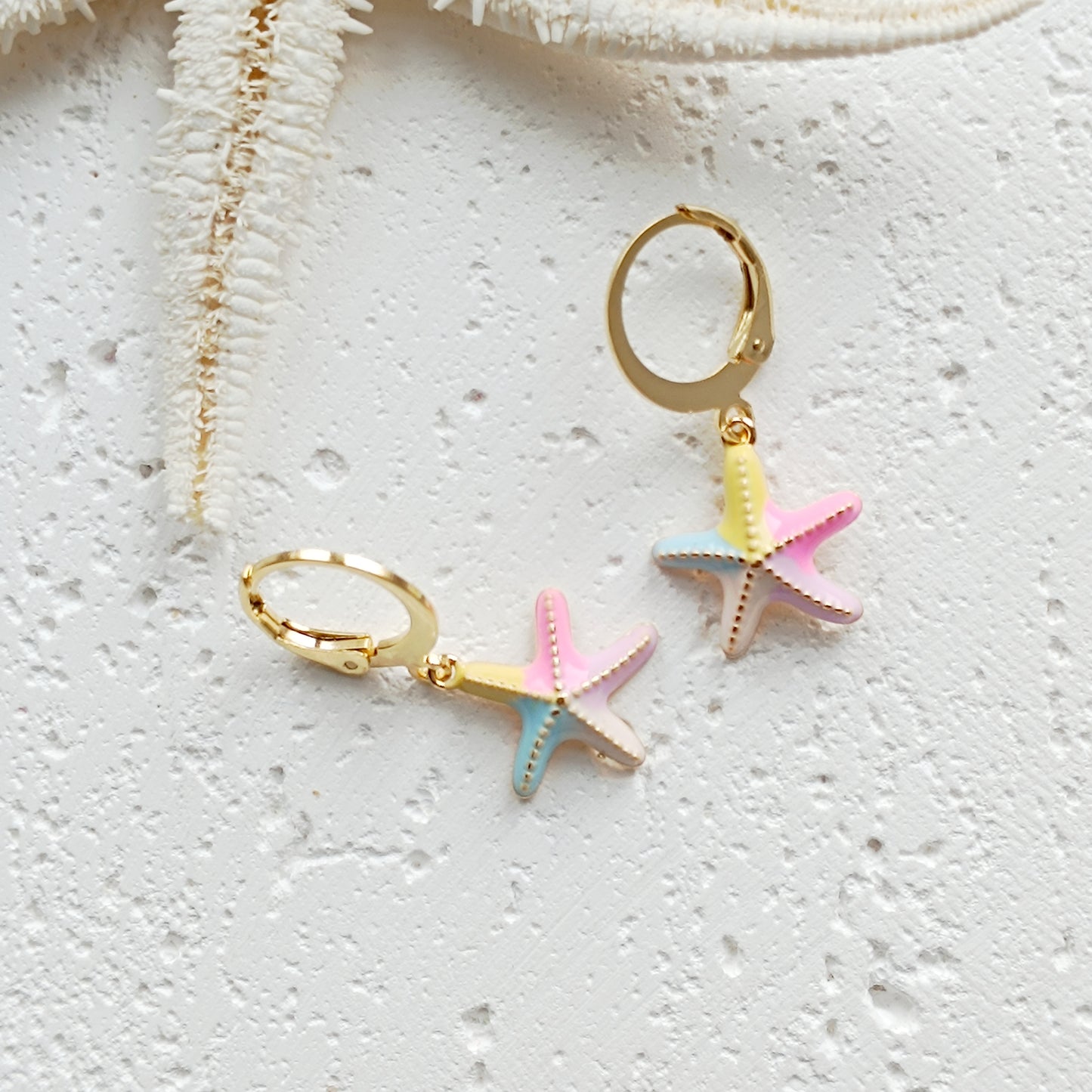 Ohrhänger Pastell Starfish 18k