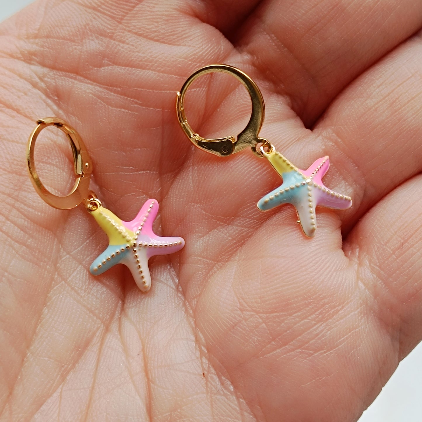 Ohrhänger Pastell Starfish 18k