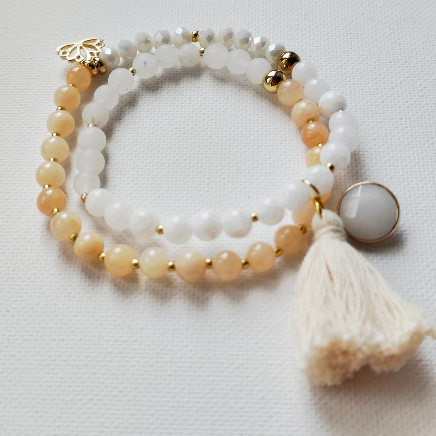 Twin Mala White / peach