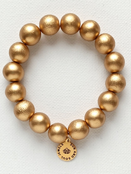 Chunky Armband Gold Holz