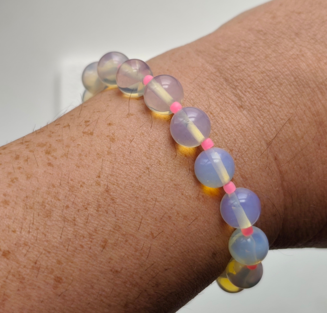 Statement Armband Opalit pink / orange