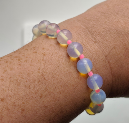Statement Armband Opalit pink / orange