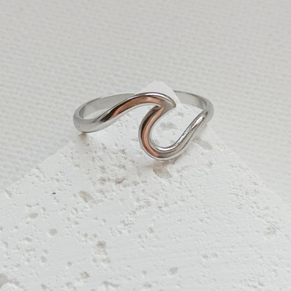 Ring Edelstahl Wave