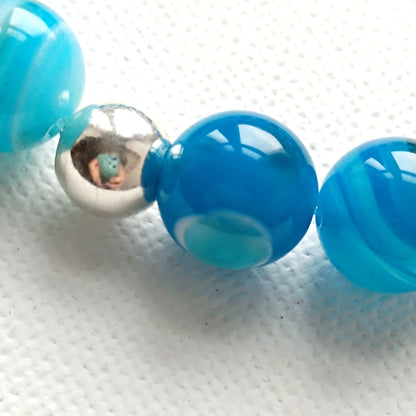 ARMBAND Chunky Achat blau