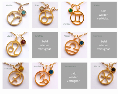 HALSKETTE Sternzeichen Geburtsstein