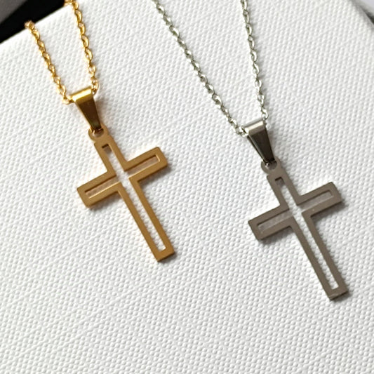 HALSKETTE KREUZ EDELSTAHL