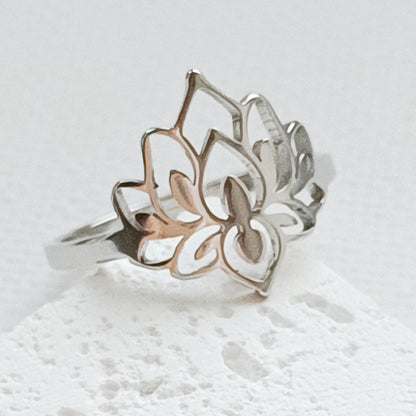 Ring Edelstahl Lotus