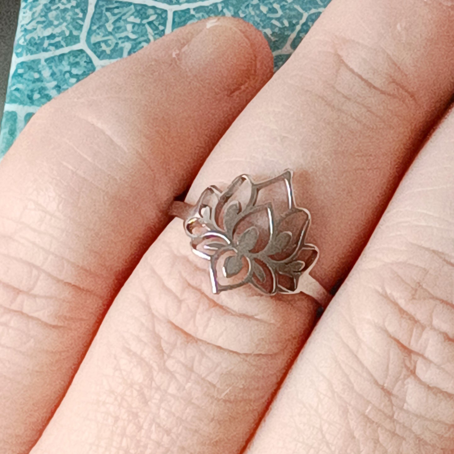 Ring Edelstahl Lotus