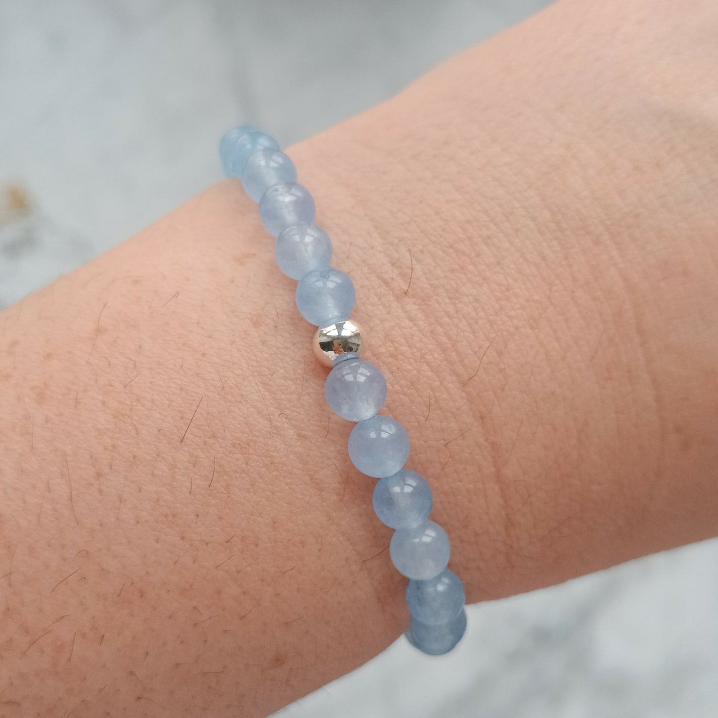 ARMBAND JADE AQUAMARIN