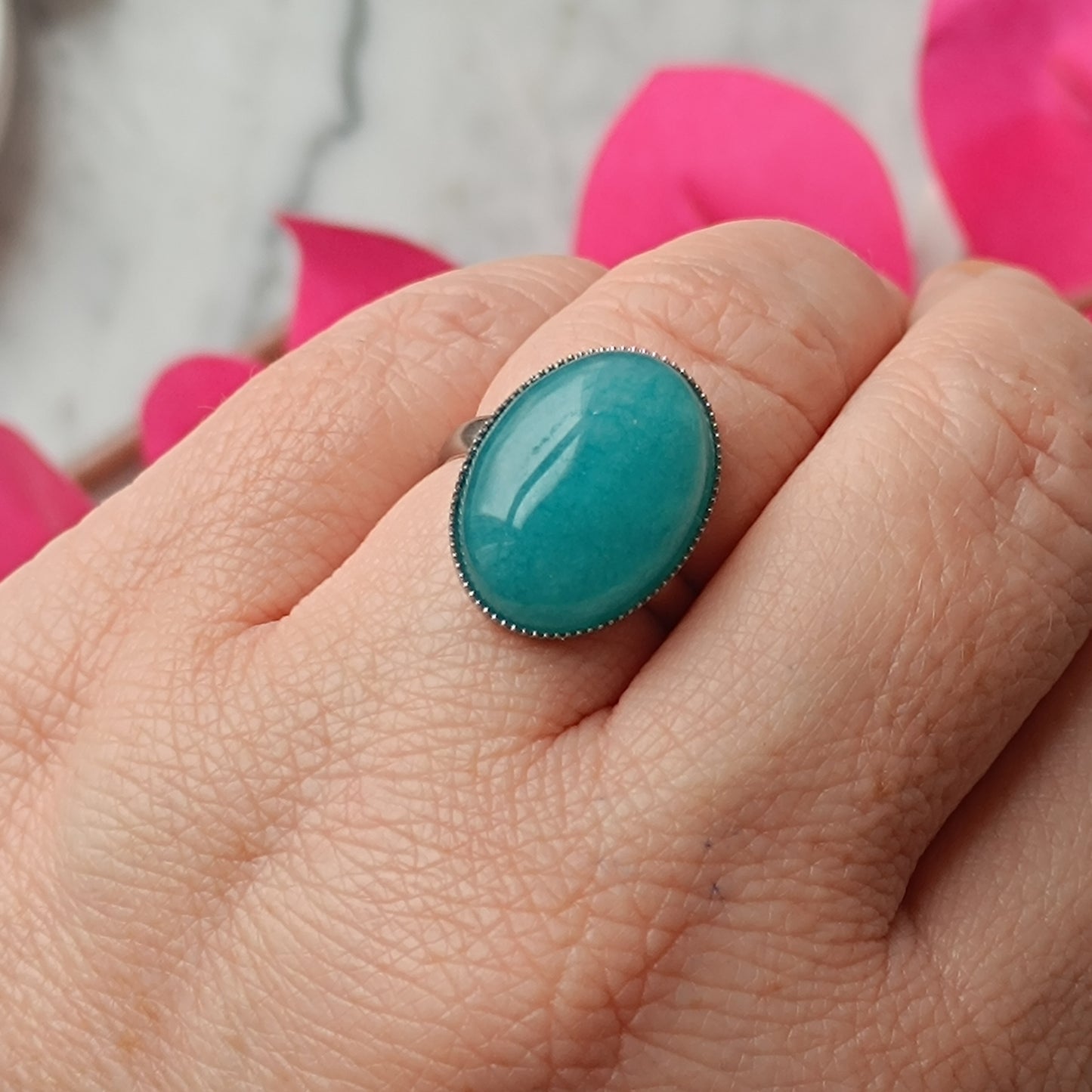 Ring Edelstein oval