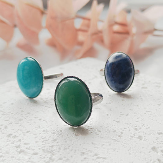 Ring Edelstein oval