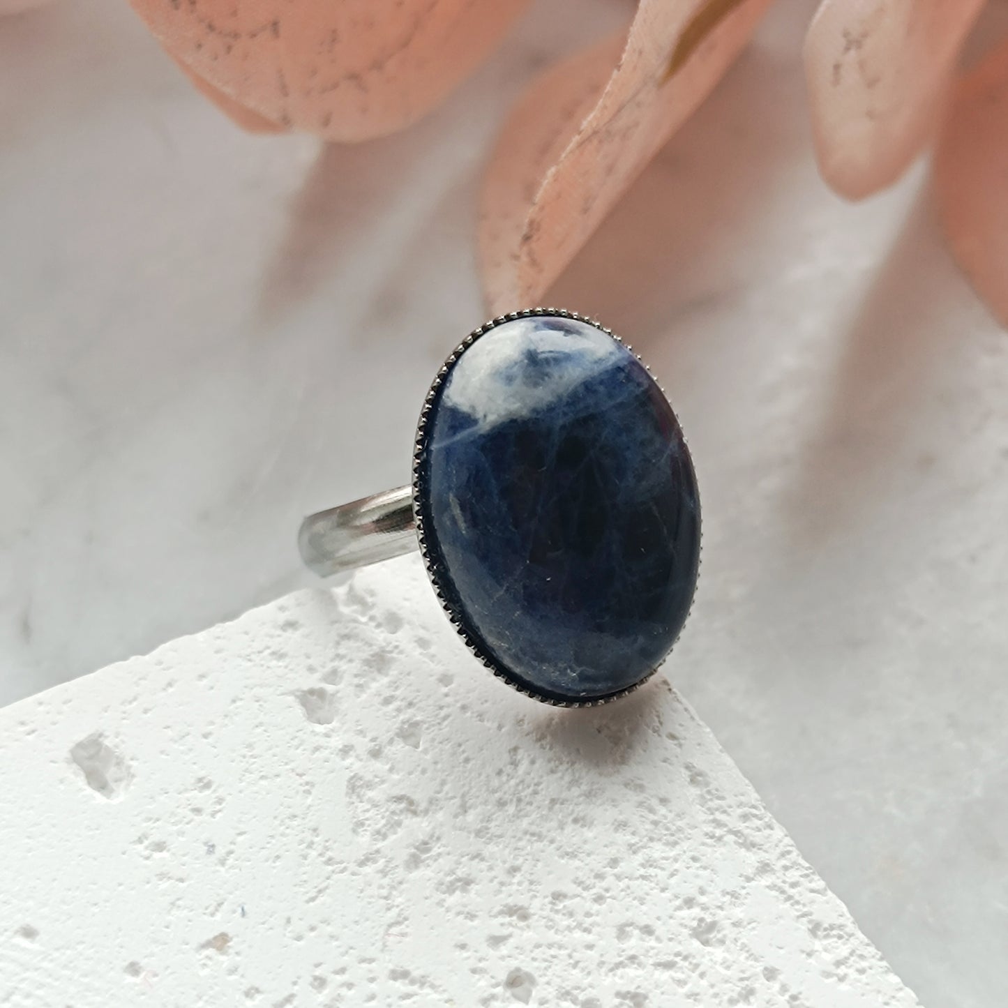 Ring Edelstein oval