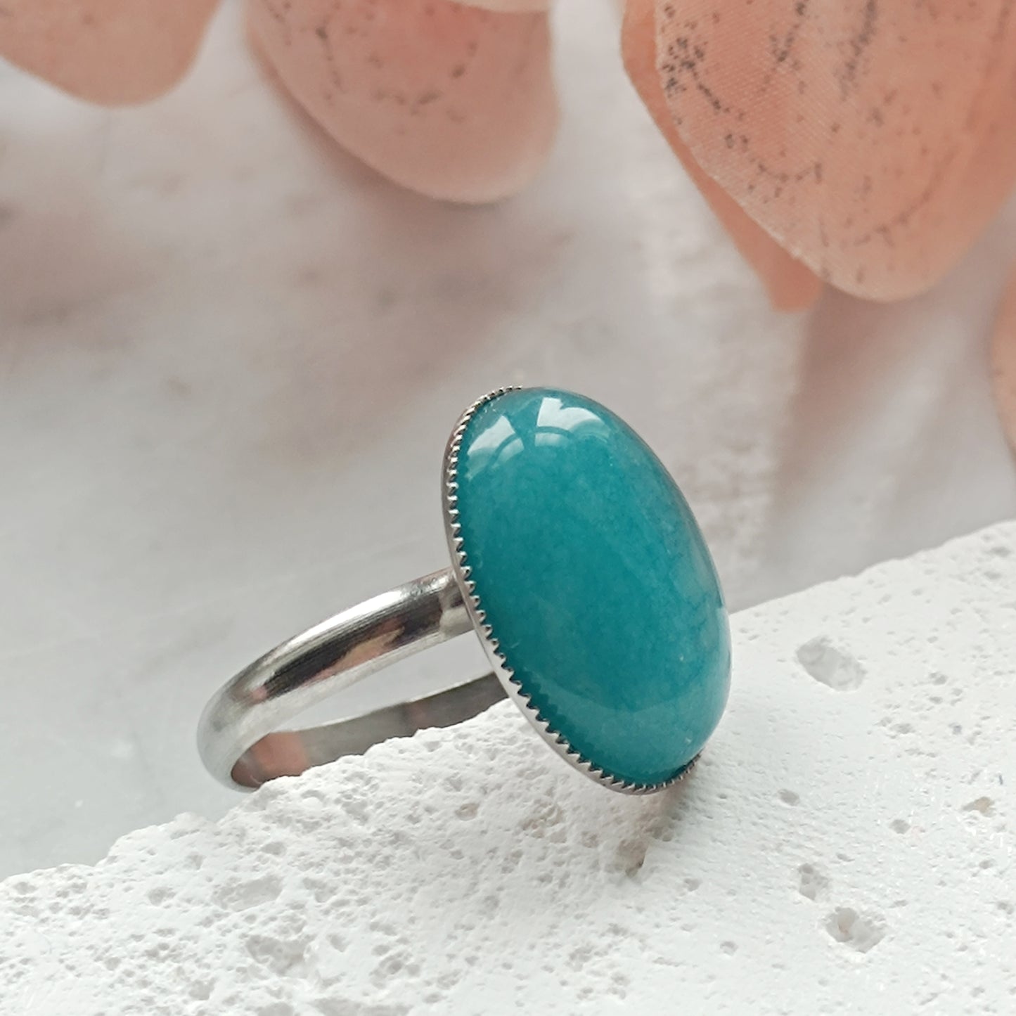Ring Edelstein oval