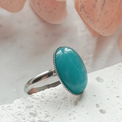 Ring Edelstein oval