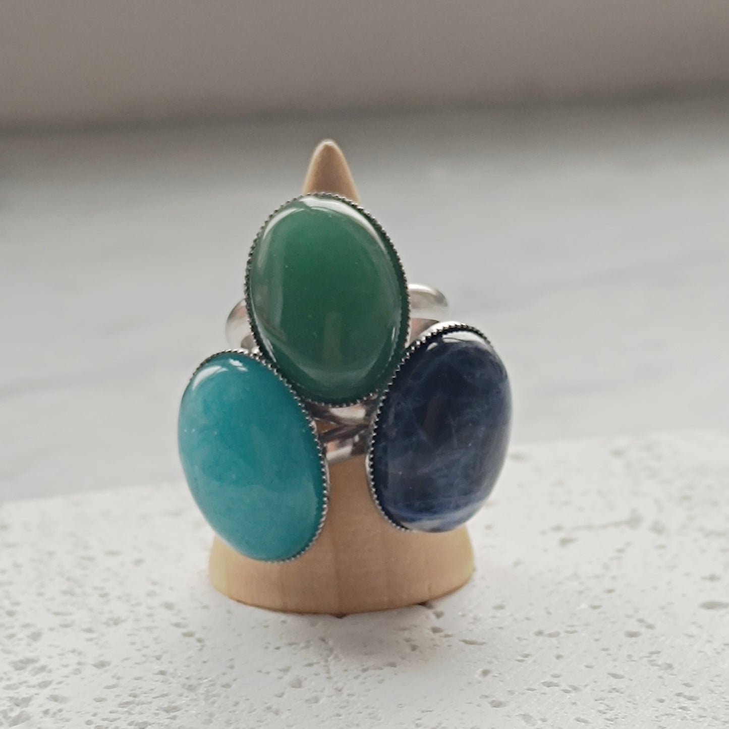 Ring Edelstein oval