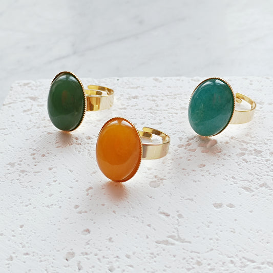 Ring Edelstein oval