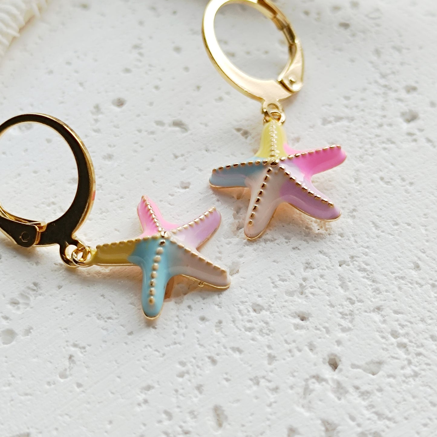 Ohrhänger Pastell Starfish 18k