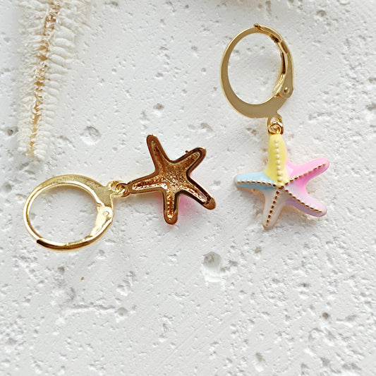 Ohrhänger Pastell Starfish 18k