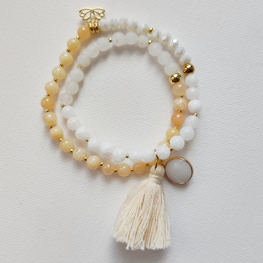 Twin Mala White / peach
