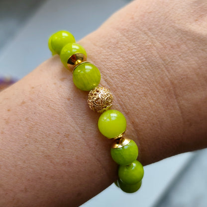 Statement Armband Jade gold
