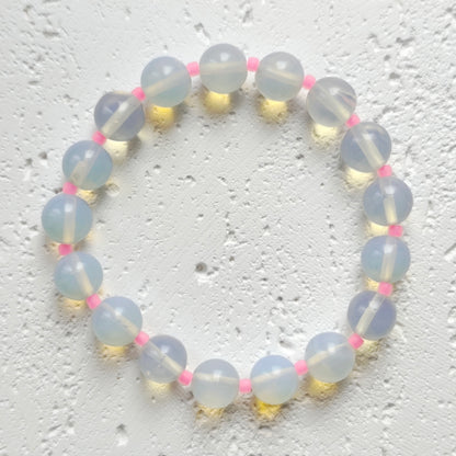 Statement Armband Opalit pink / orange
